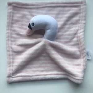 Lila & Jack Swan Lovey Security Blanket 11.5" Pink White Rattle Duck Goose